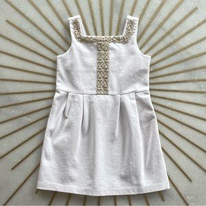 Janie and Jack white tank dress with gold detail 3T